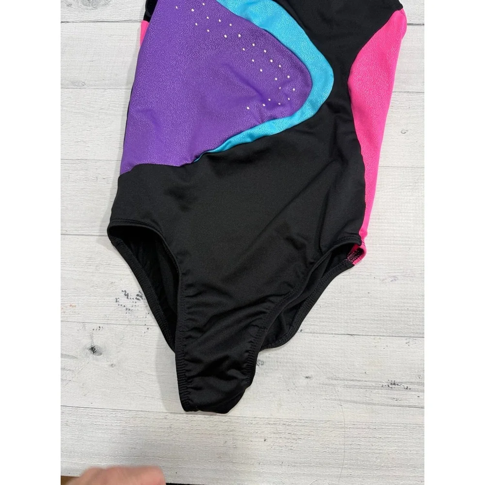 Freestyle by Danskin girls one piece leotard black pink purple blue 10/12